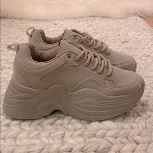 PLT Taupe Sneaker Chunky Tennis Shoes NWOT
